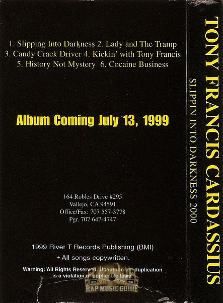 Tony Francis Cardassius - Slippin Into Darkness 2000: Cassette